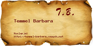 Temmel Barbara névjegykártya